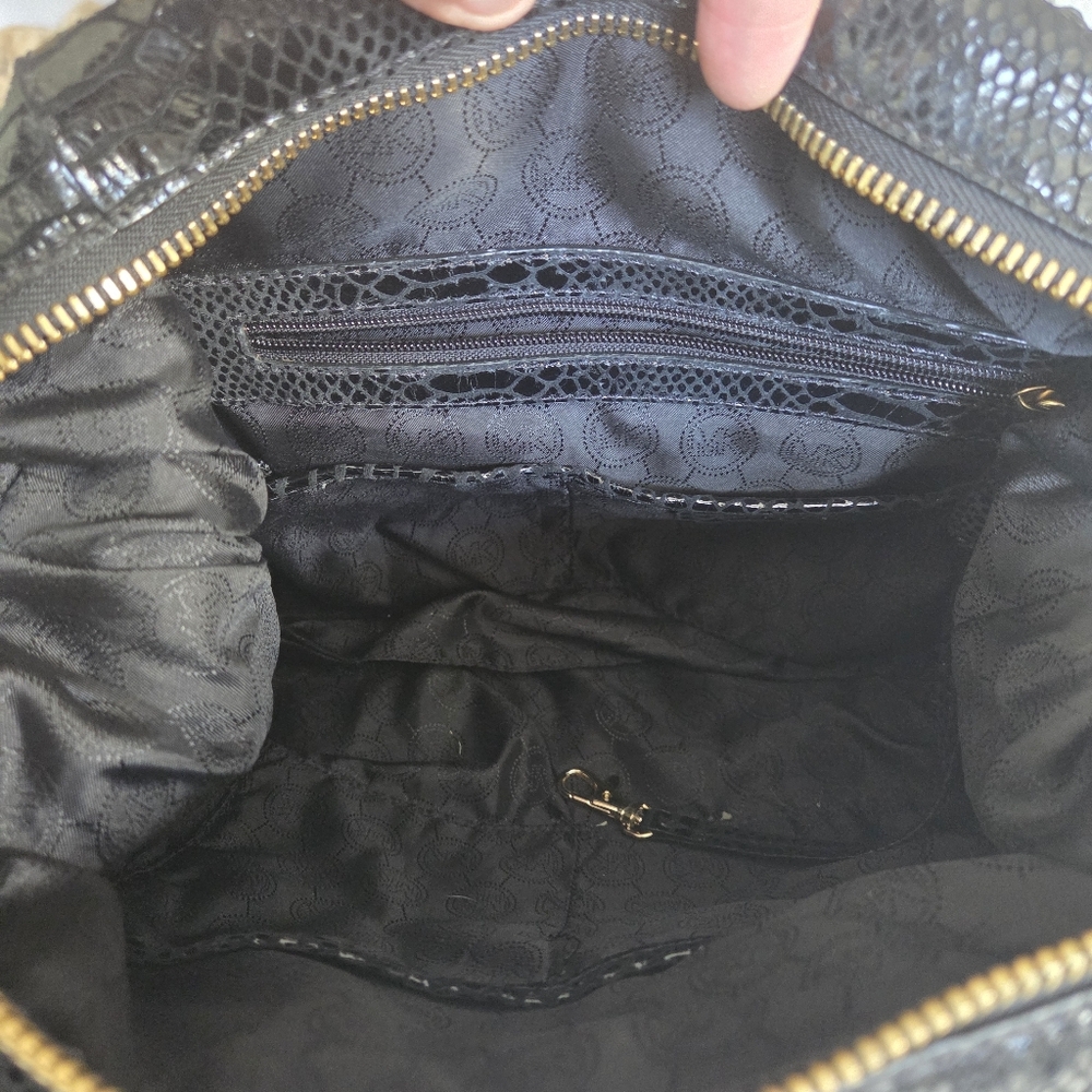 MICHAEL Michael Kors Black Python Embossed Fulton… - image 7